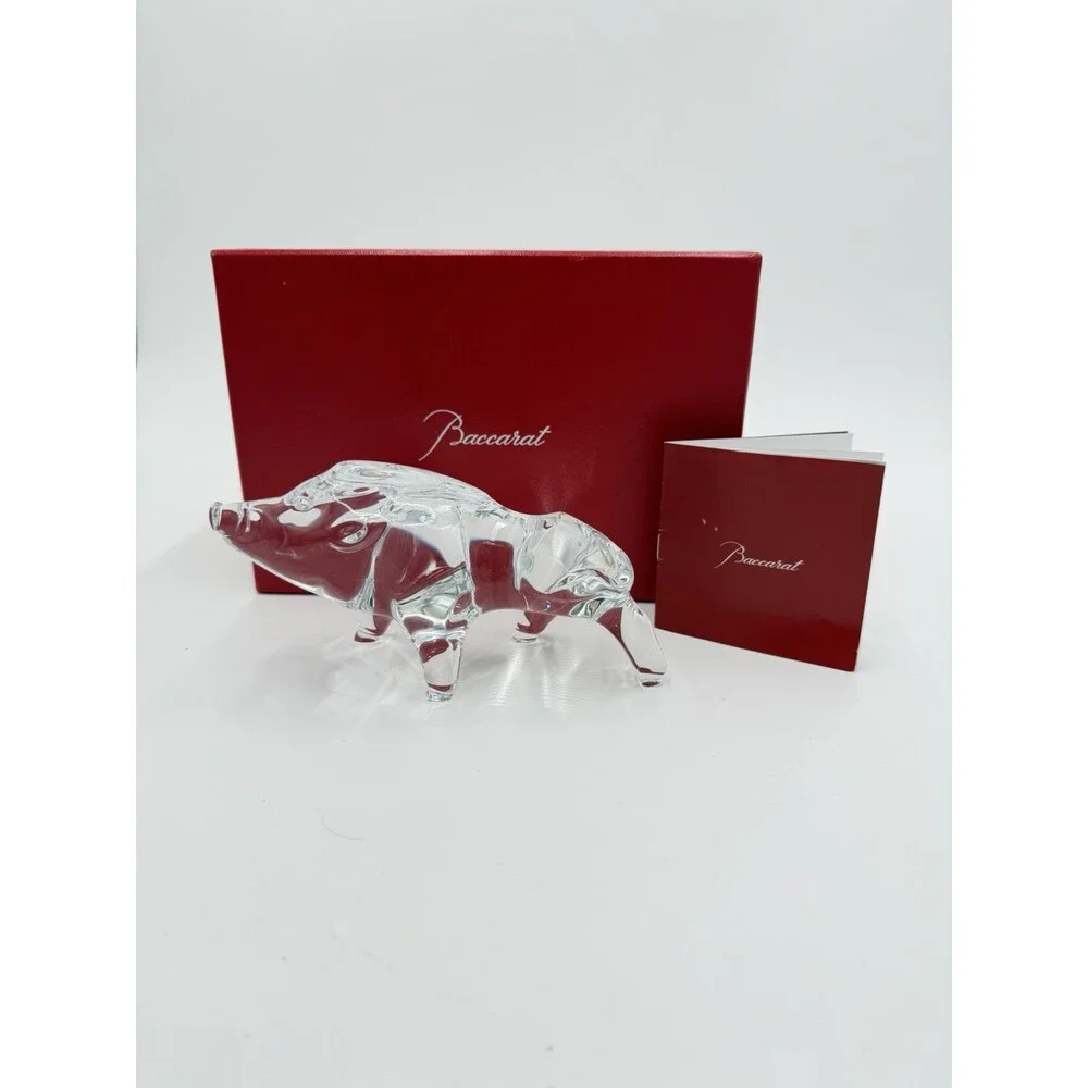 Baccarat France Crystal Zodiac Collection Clear Boar Figurine 2019 NIB Mint